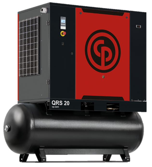 Chicago Pneumatic QRS 25 HP Tank Mount w. Integrated Dryer Rotary Screw Air Compressor | 99.4 CFM@125 PSI, 208-230/460 volt, 3 Phase | 4152027036