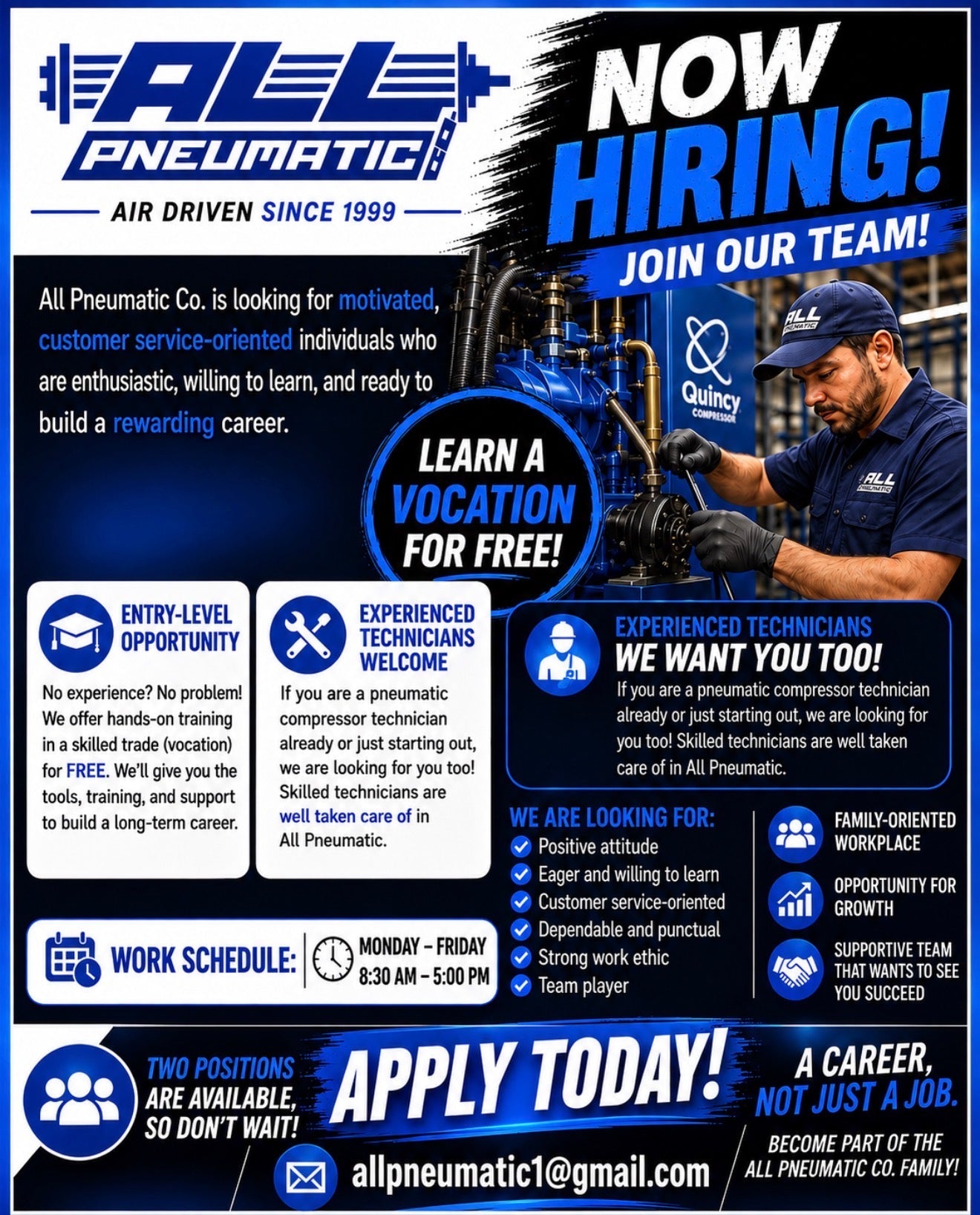 Now Hiring! Apply Today!!