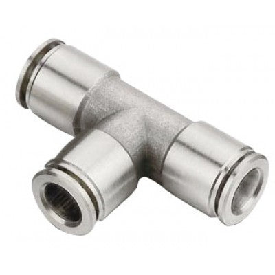 Nickel Plated Tee Push to Connect Tube Union