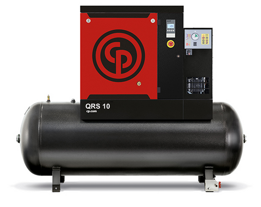 Chicago Pneumatic QRS 10 HP Tank Mount w. Dryer Rotary Screw Air Compressor | 38.8 CFM@125 PSI, 208-230/460 volt, 3 Phase | 4152023178