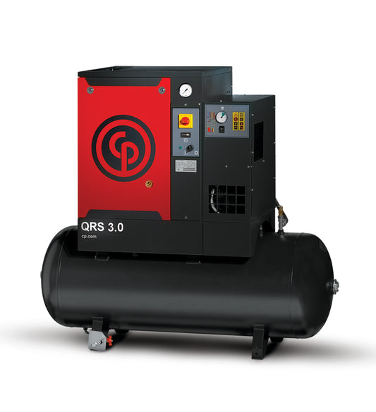 Chicago Pneumatic QRS 3.0 HP Tank Mount Rotary Screw Air Compressor | 9.8 CFM@145 PSI, 208-230/460 Volt, 3-Phase | 4152054773